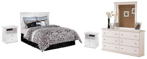 Bostwick Shoals Queen/Full Panel Headboard with Mirrored Dresser and 2 Nightstands JR Furniture Store