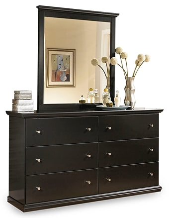 Maribel King/California King Panel Headboard with Mirrored Dresser, Chest and 2 Nightstands JR Furniture Storefurniture, home furniture, home decor