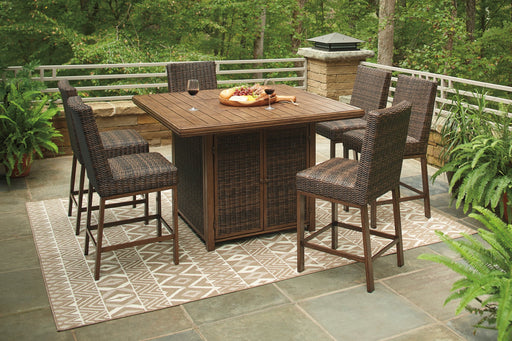 Paradise Trail Outdoor Bar Table and 6 Barstools JR Furniture Storefurniture, home furniture, home decor