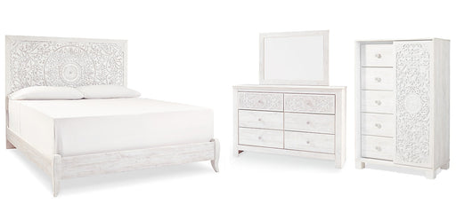 Paxberry King Panel Bed with Mirrored Dresser and Chest JR Furniture Storefurniture, home furniture, home decor