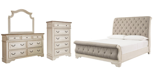 Realyn California King Sleigh Bed with Mirrored Dresser and Chest JR Furniture Storefurniture, home furniture, home decor