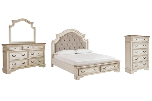 Realyn California King Upholstered Bed with Mirrored Dresser and Chest JR Furniture Storefurniture, home furniture, home decor