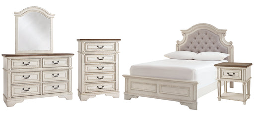 Realyn Full Panel Bed with Mirrored Dresser, Chest and Nightstand JR Furniture Storefurniture, home furniture, home decor