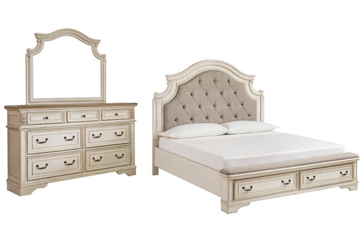 Realyn King Upholstered Bed with Mirrored Dresser JR Furniture Storefurniture, home furniture, home decor