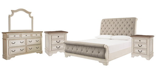 Realyn Queen Sleigh Bed with Mirrored Dresser and 2 Nightstands JR Furniture Storefurniture, home furniture, home decor