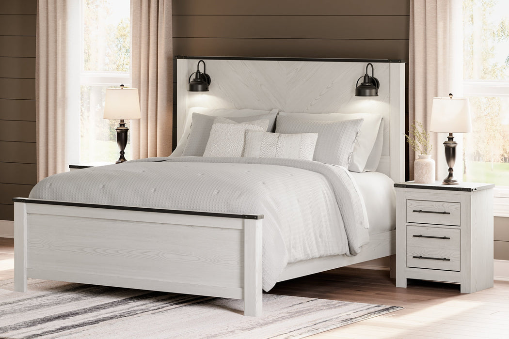 Schoenberg King Panel Bed with Mirrored Dresser, Chest and Nightstand JR Furniture Storefurniture, home furniture, home decor