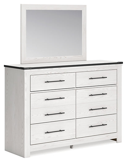 Schoenberg Queen Panel Bed with Mirrored Dresser JR Furniture Storefurniture, home furniture, home decor