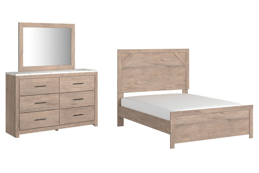 Senniberg Full Panel Bed with Mirrored Dresser JR Furniture Storefurniture, home furniture, home decor