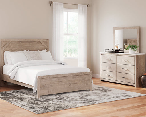 Senniberg Queen Panel Bed with Mirrored Dresser JR Furniture Storefurniture, home furniture, home decor