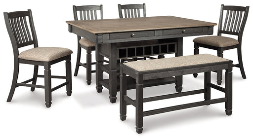 Tyler Creek Counter Height Dining Table and 4 Barstools and Bench JR Furniture Storefurniture, home furniture, home decor