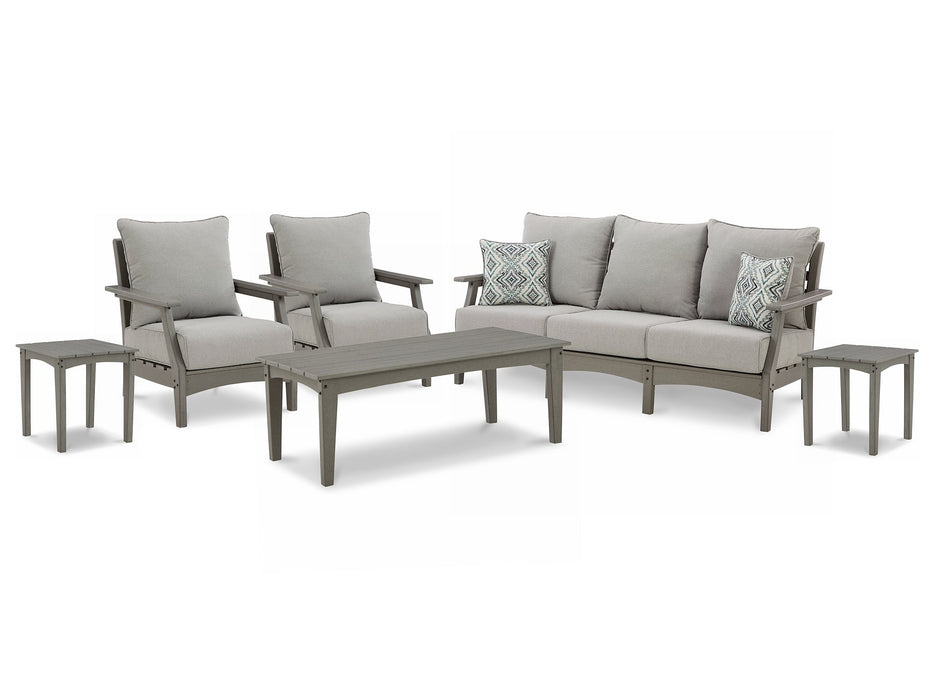 Visola Outdoor Sofa and  2 Lounge Chairs with Coffee Table and 2 End Tables JR Furniture Storefurniture, home furniture, home decor