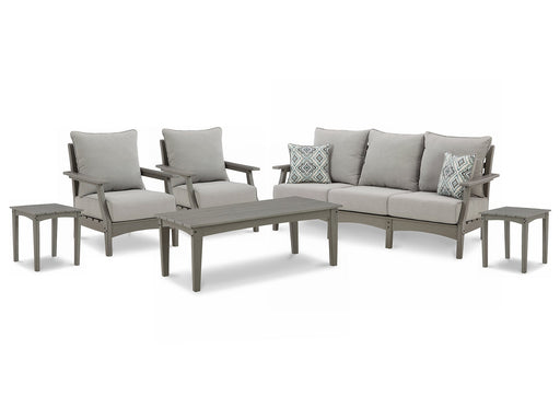 Visola Outdoor Sofa and  2 Lounge Chairs with Coffee Table and 2 End Tables JR Furniture Storefurniture, home furniture, home decor
