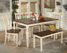 Whitesburg Dining Table and 4 Chairs and Bench JR Furniture Storefurniture, home furniture, home decor