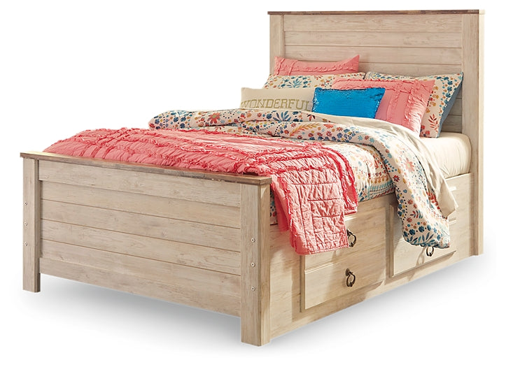 Willowton Full Panel Bed with 2 Storage Drawers JR Furniture Storefurniture, home furniture, home decor