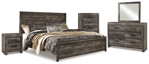 Wynnlow King Panel Bed with Mirrored Dresser, Chest and Nightstand JR Furniture Storefurniture, home furniture, home decor