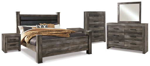 Wynnlow King Poster Bed with Mirrored Dresser and 2 Nightstands JR Furniture Storefurniture, home furniture, home decor