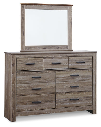 Zelen Queen/Full Panel Headboard with Mirrored Dresser JR Furniture Storefurniture, home furniture, home decor
