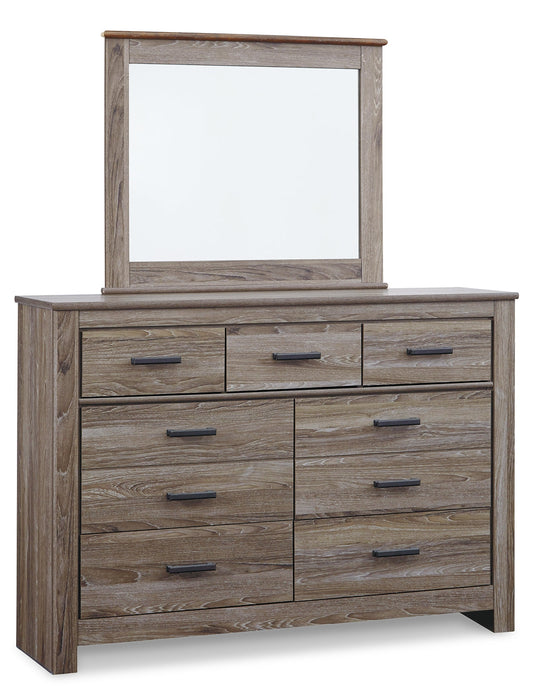 Zelen Queen/Full Panel Headboard with Mirrored Dresser and Chest JR Furniture Storefurniture, home furniture, home decor