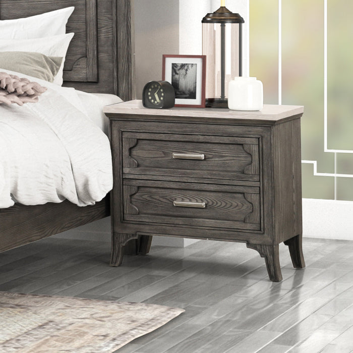 LISBON MARBLE TOP NIGHTSTAND-GRAY