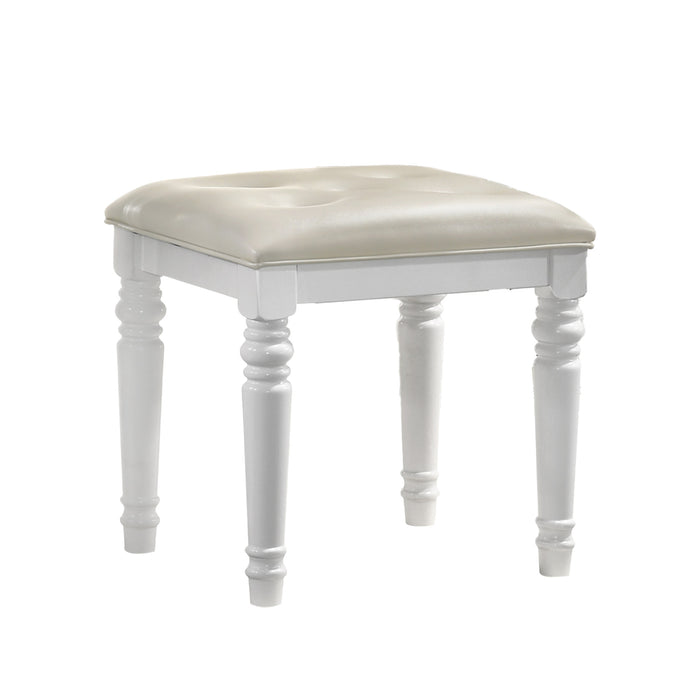 VALENTINO VANITY TABLE STOOL-WHITE