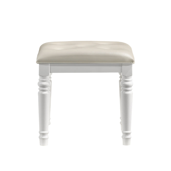 VALENTINO VANITY TABLE STOOL-WHITE