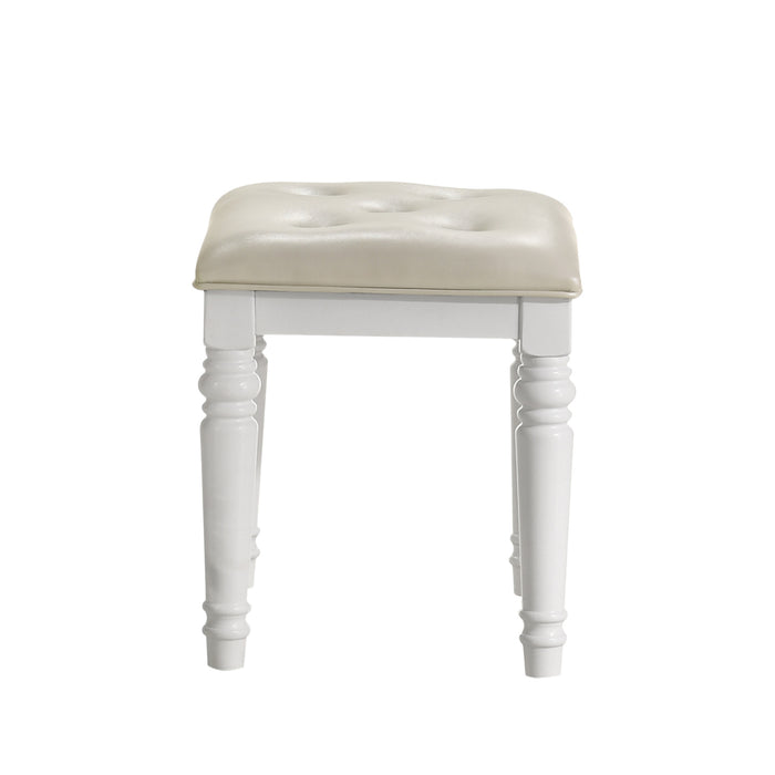 VALENTINO VANITY TABLE STOOL-WHITE