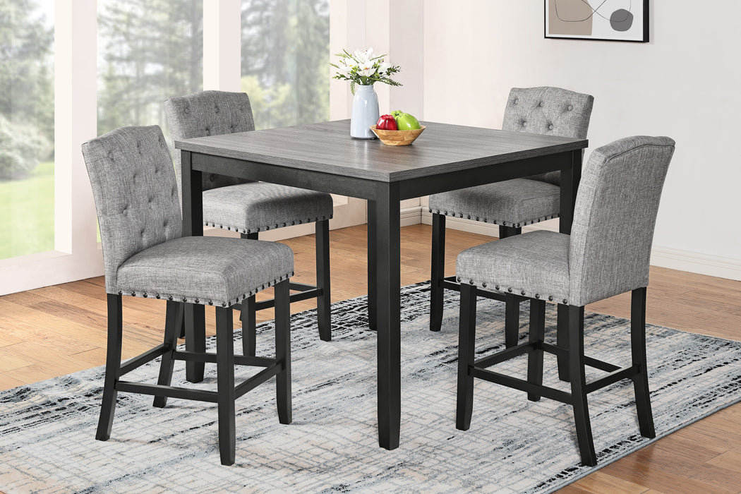 DAPHNE 5 PC GRAY 42" COUNTER SET W/GRAY CHAIRS