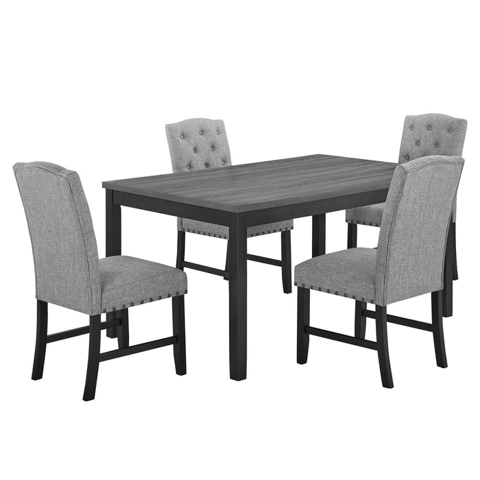 DAPHNE 5 PC GRAY 60" DINING SET W/GRAY CHAIRS