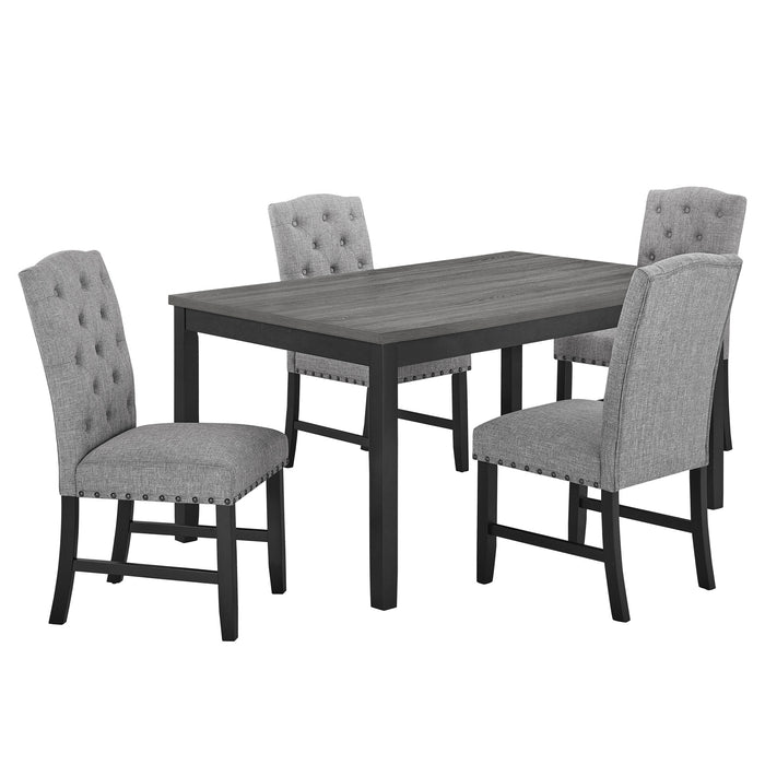 DAPHNE 5 PC GRAY 60" DINING SET W/GRAY CHAIRS
