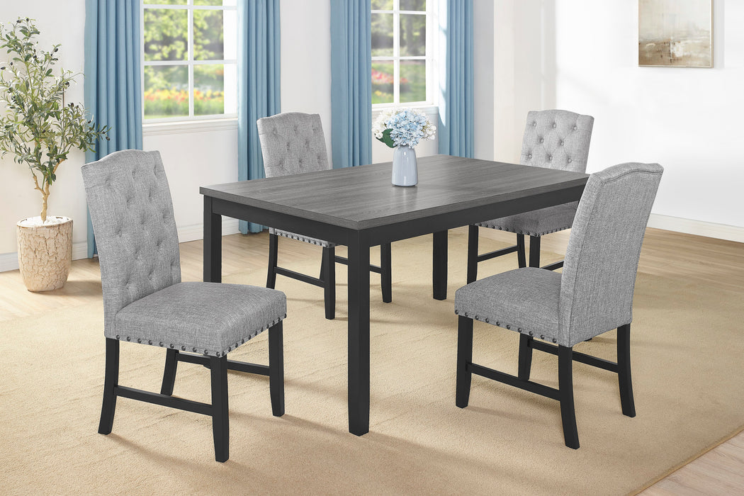 DAPHNE 5 PC GRAY 60" DINING SET W/GRAY CHAIRS