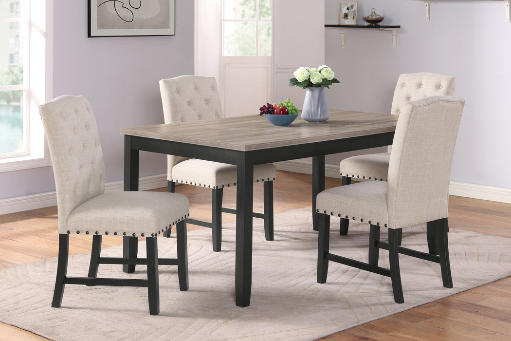 DAPHNE 5 PC GRAY 60" DINING SET W/GRAY CHAIRS