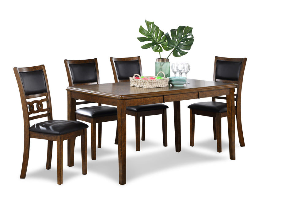 GIA 5 PC 60" DINING TABLE & 4 CHAIRS-BROWN