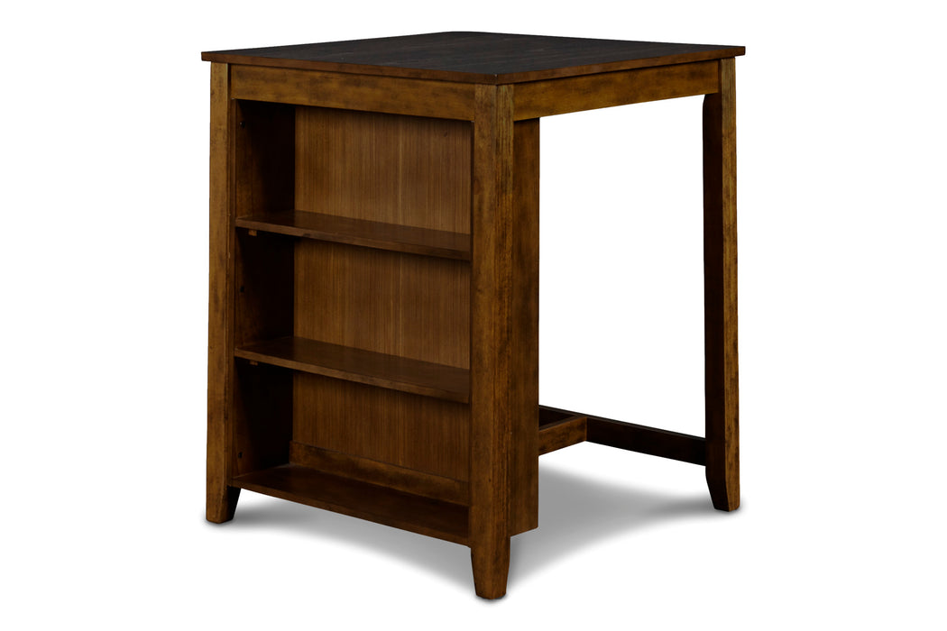 GIA 3 PC 30" STORAGE COUNTER TABLE & 2 CHAIRS-BROWN