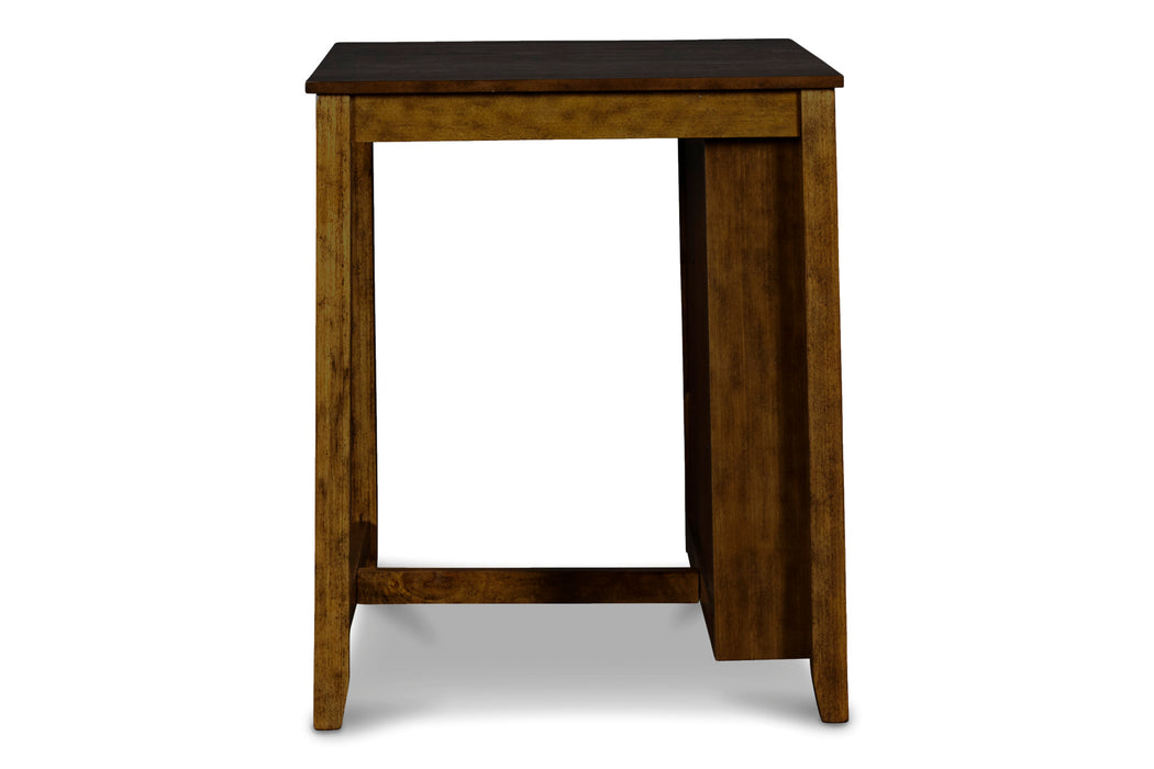 GIA 3 PC 30" STORAGE COUNTER TABLE & 2 CHAIRS-BROWN