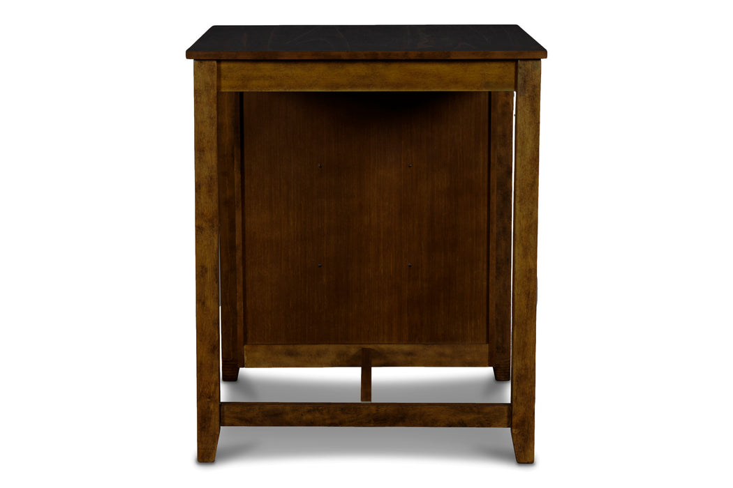 GIA 3 PC 30" STORAGE COUNTER TABLE & 2 CHAIRS-BROWN