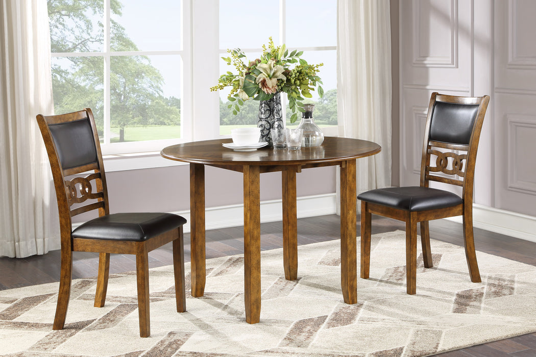 GIA 3 PC 42" DROP LEAF DINING TABLE & 2 CHAIRS-BROWN