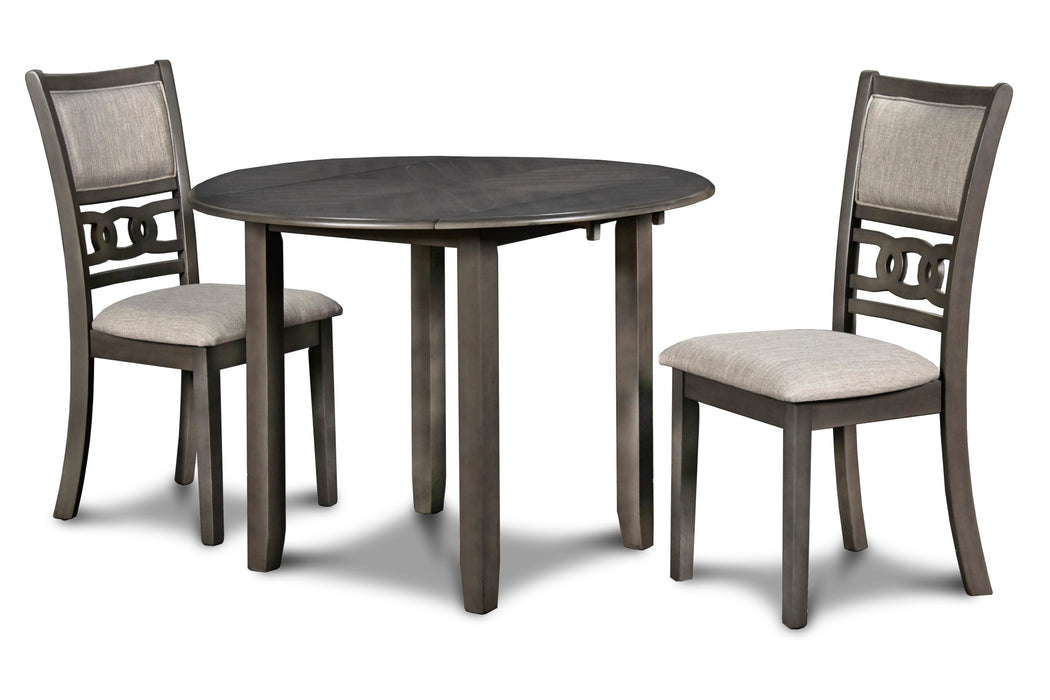 GIA 3 PC 42" DROP LEAF DINING TABLE & 2 CHAIRS-GRAY