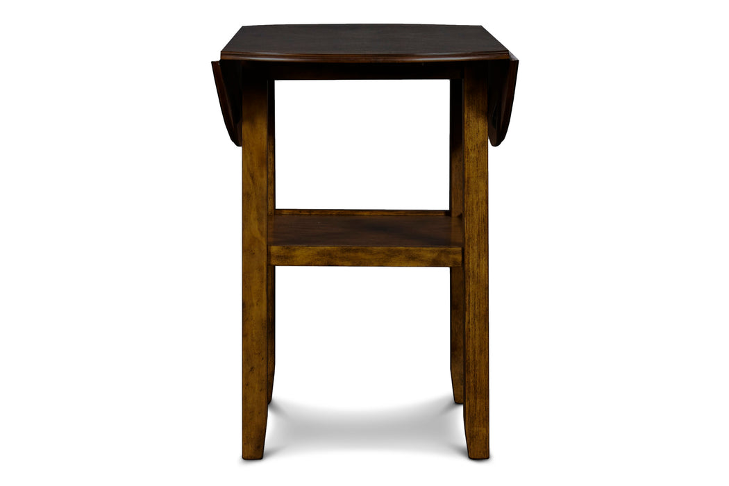 GIA 3 PC 42" COUNTER DROP LEAF TABLE & 2 CHAIRS-BROWN