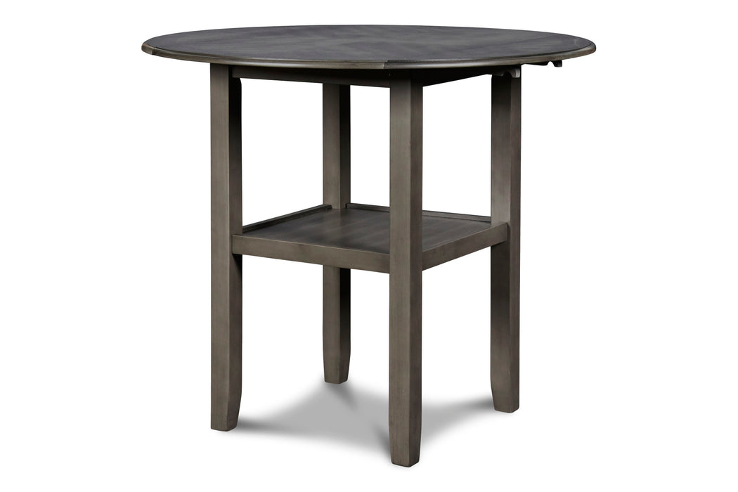 GIA 3 PC 42" COUNTER DROP LEAF TABLE & 2 CHAIRS-GRAY