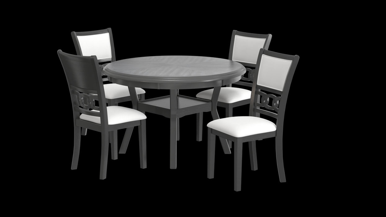 GIA 5 PC 47" ROUND DINING TABLE & 4 CHAIRS-GRAY