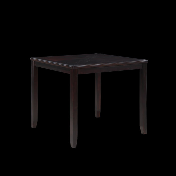 GIA 5 PC 42" SQUARE COUNTER TABLE & 4 CHAIRS-EBONY