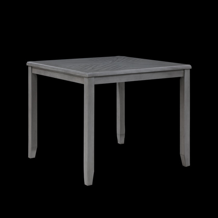 GIA 5 PC 42" SQUARE COUNTER TABLE & 4 CHAIRS-GRAY