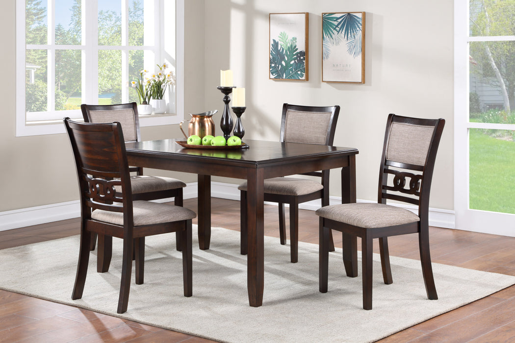 GIA 5 PC 48" RECTANGLE DINING TABLE & 4 CHAIRS-CHERRY