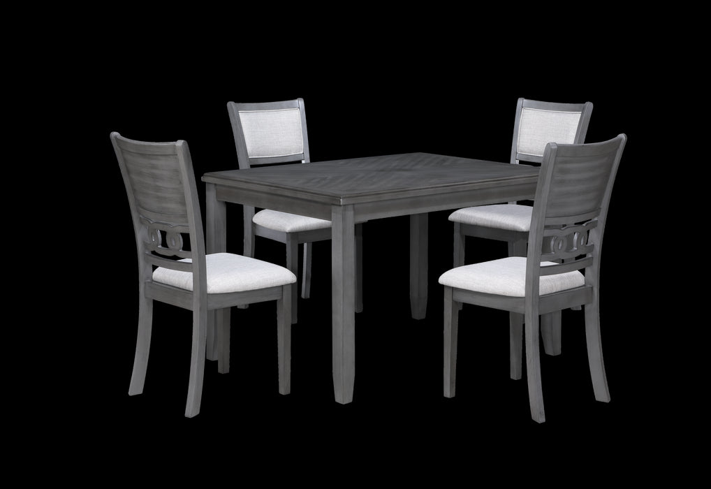 GIA 5 PC 48" RECTANGLE DINING TABLE & 4 CHAIRS-GRAY