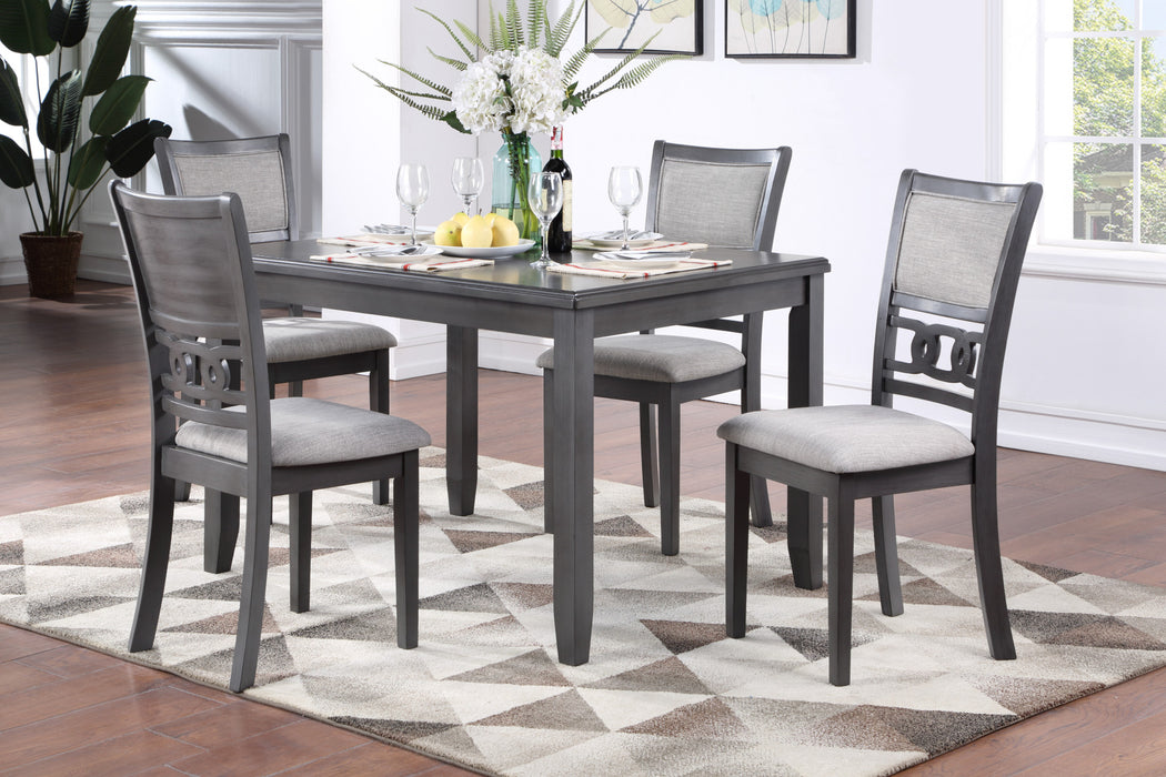 GIA 5 PC 48" RECTANGLE DINING TABLE & 4 CHAIRS-GRAY