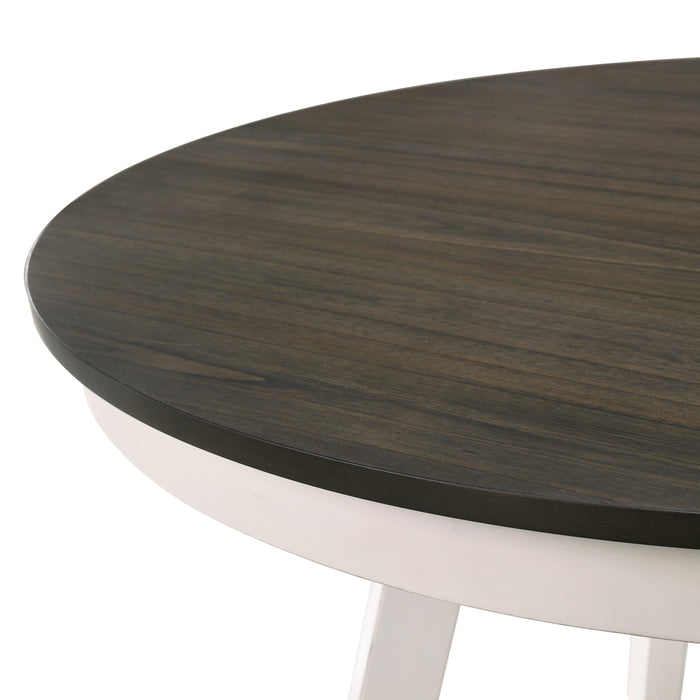 MAISIE ROUND TABLE-WHITE/BROWN