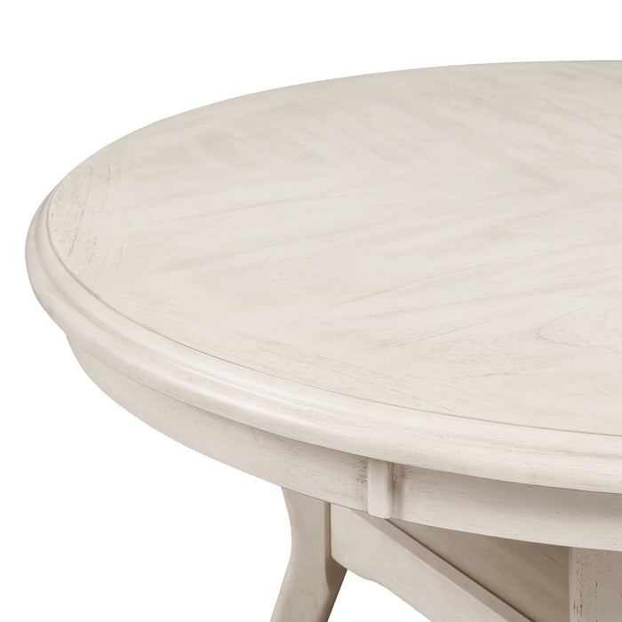 AMY 5 PC 47" ROUND DINING SET- BISQUE