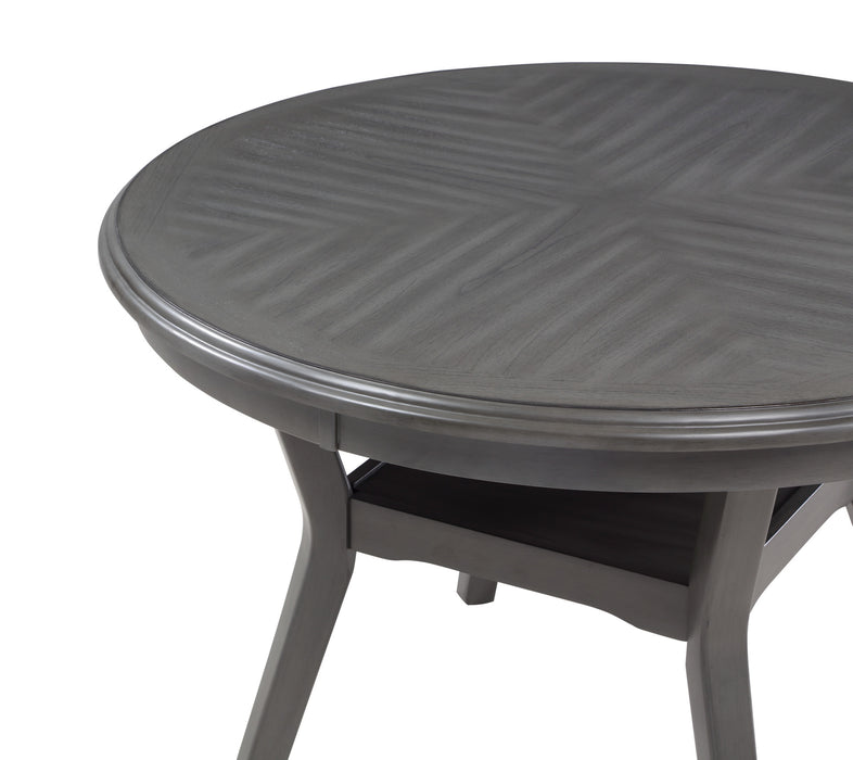 AMY 5 PC 47" ROUND DINING SET-GRAY