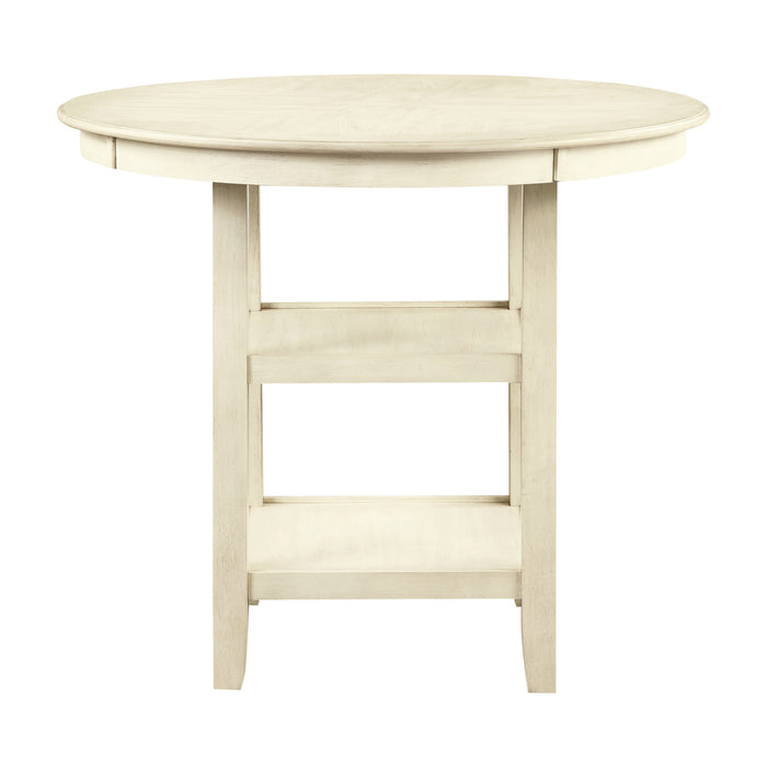 AMY 5 PC 42" ROUND COUNTER TABLE SET-BISQUE