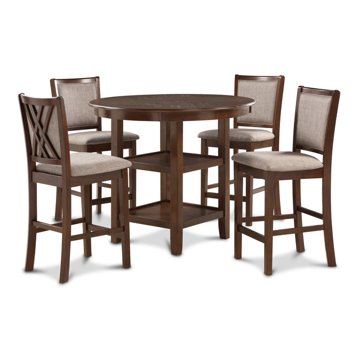 AMY 5 PC 42" ROUND COUNTER DINING SET-CHERRY